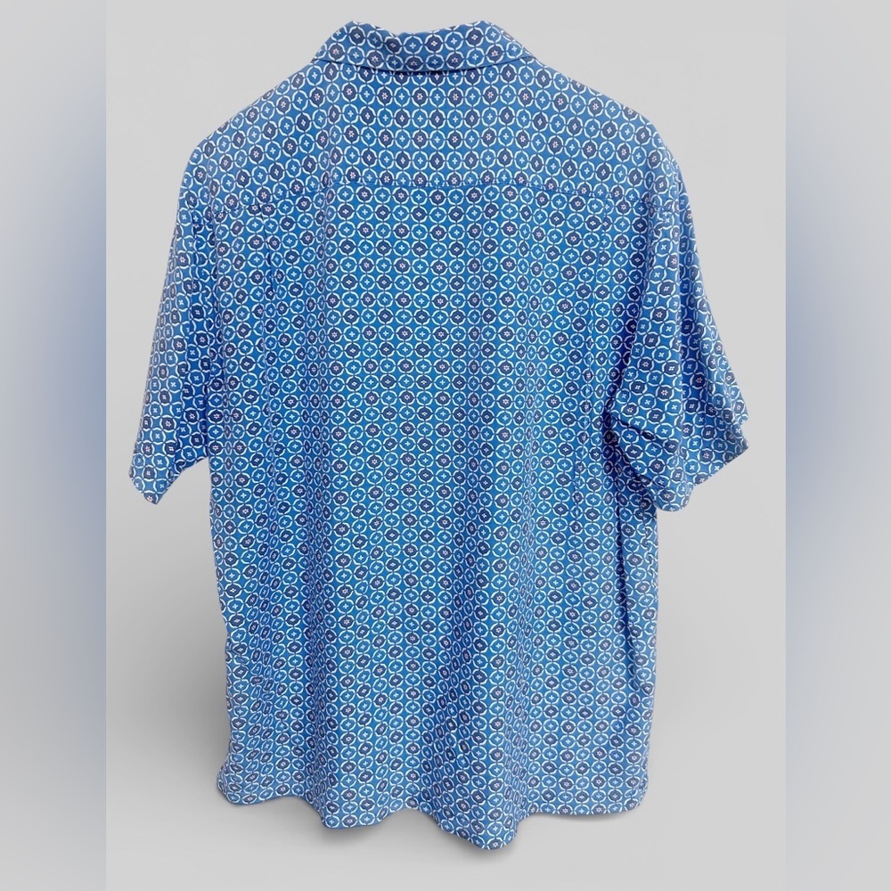 Trient Men’s 100% Silk Resort Button-Down Shirt Blue Print Size XL - Picture 4 of 5